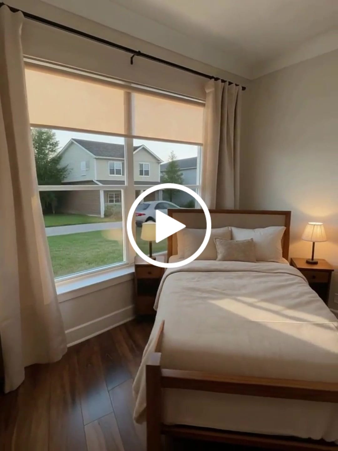 Customer video review of Smart Motorized Light Filtering Roller Shades 70% Blackout Linen Translucent