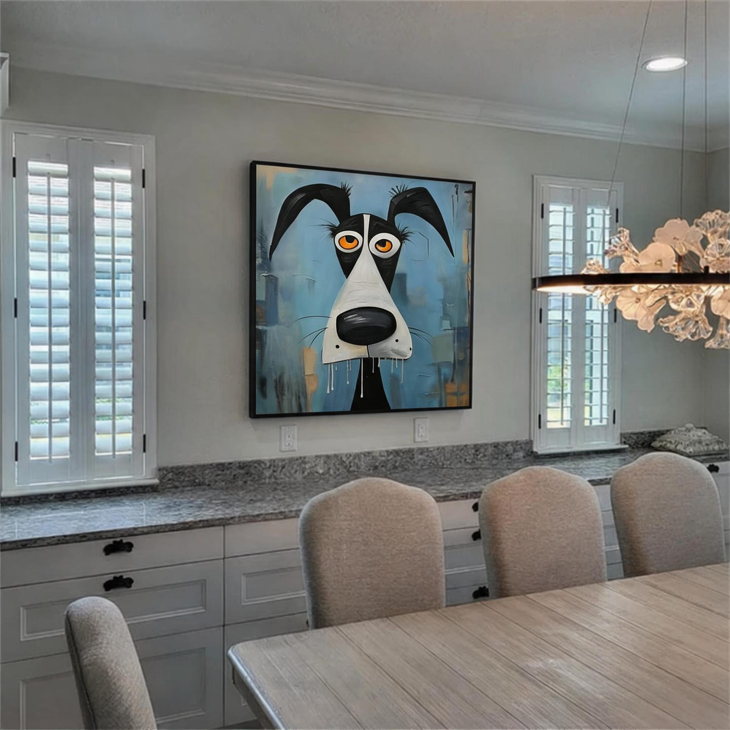 Customer photo review of Abstract Animal Dog Wall Art #AC070