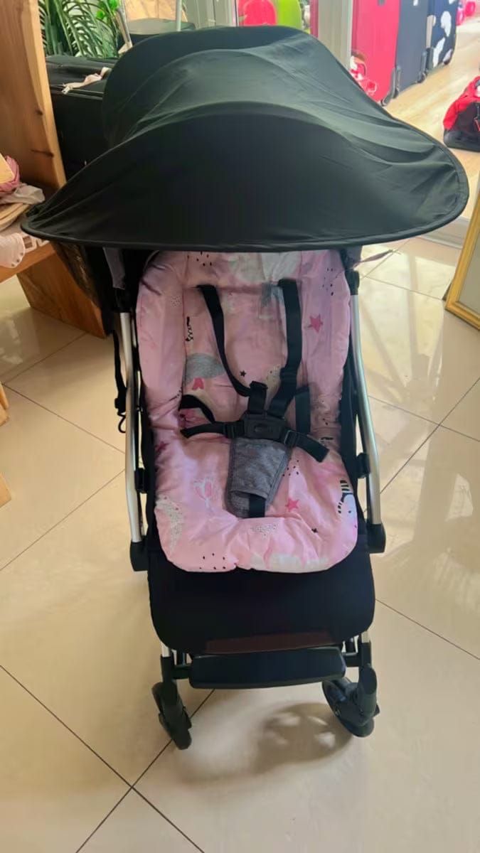 Customer photo review of Sonnenschutz Kinderwagen | Kühler Schatten unterwegs