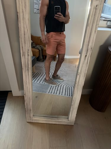 Customer photo review of Ultra-Stretch 7" Chino Shorts - Coral