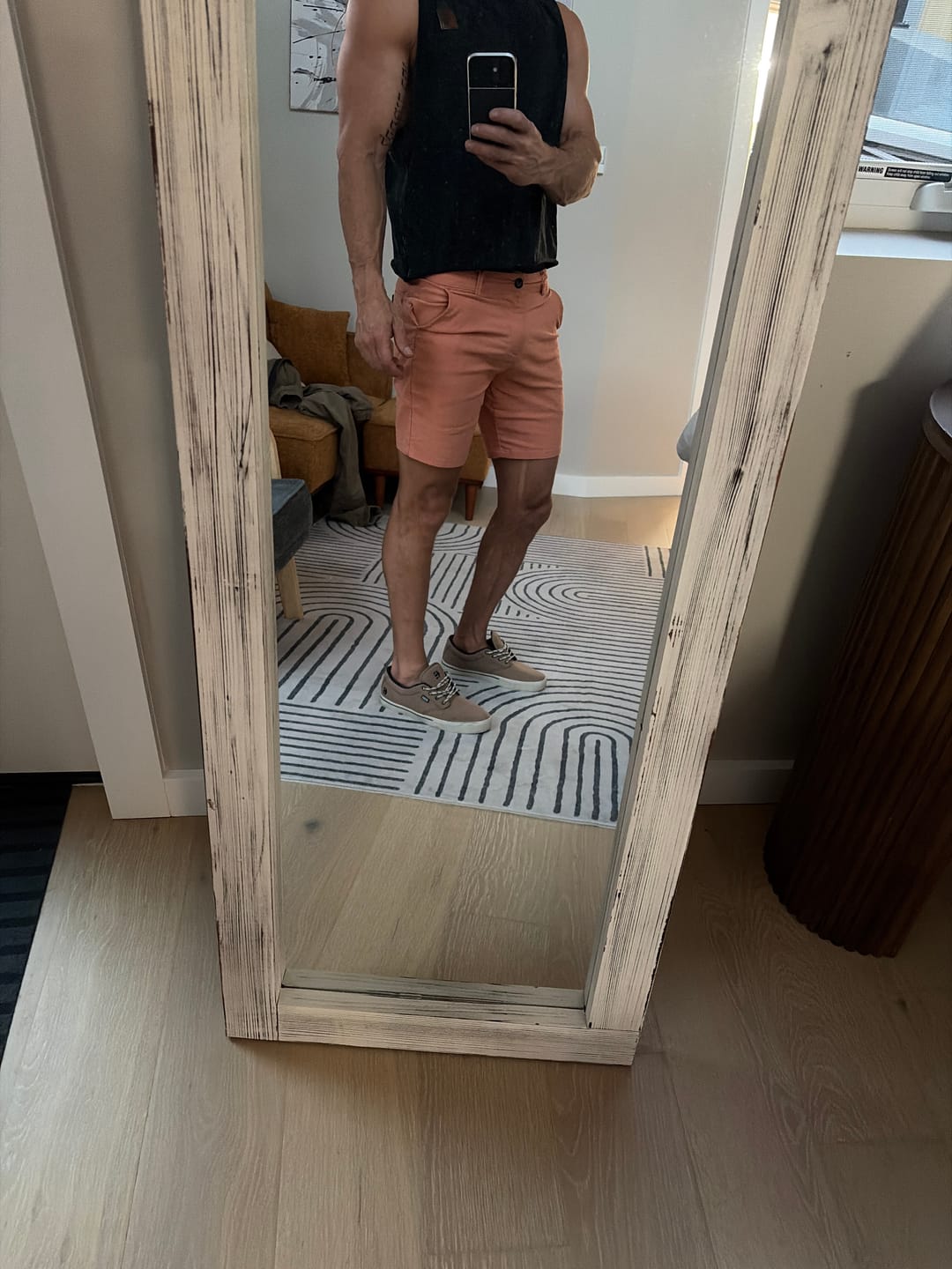 Customer photo review of Ultra-Stretch 7" Chino Shorts - Coral