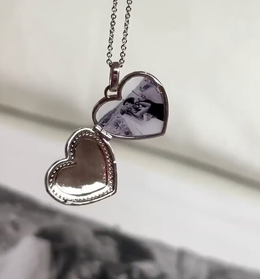 Customer photo review of Custom Photo Heart Locket Necklace