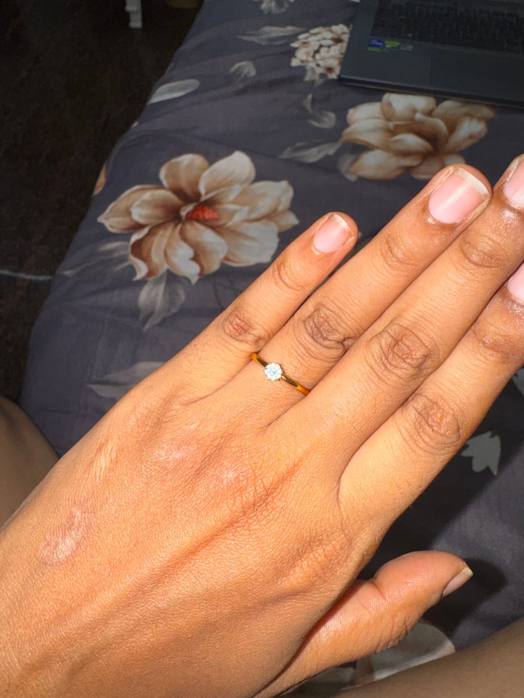 Customer photo review of Mini Solitaire Ring