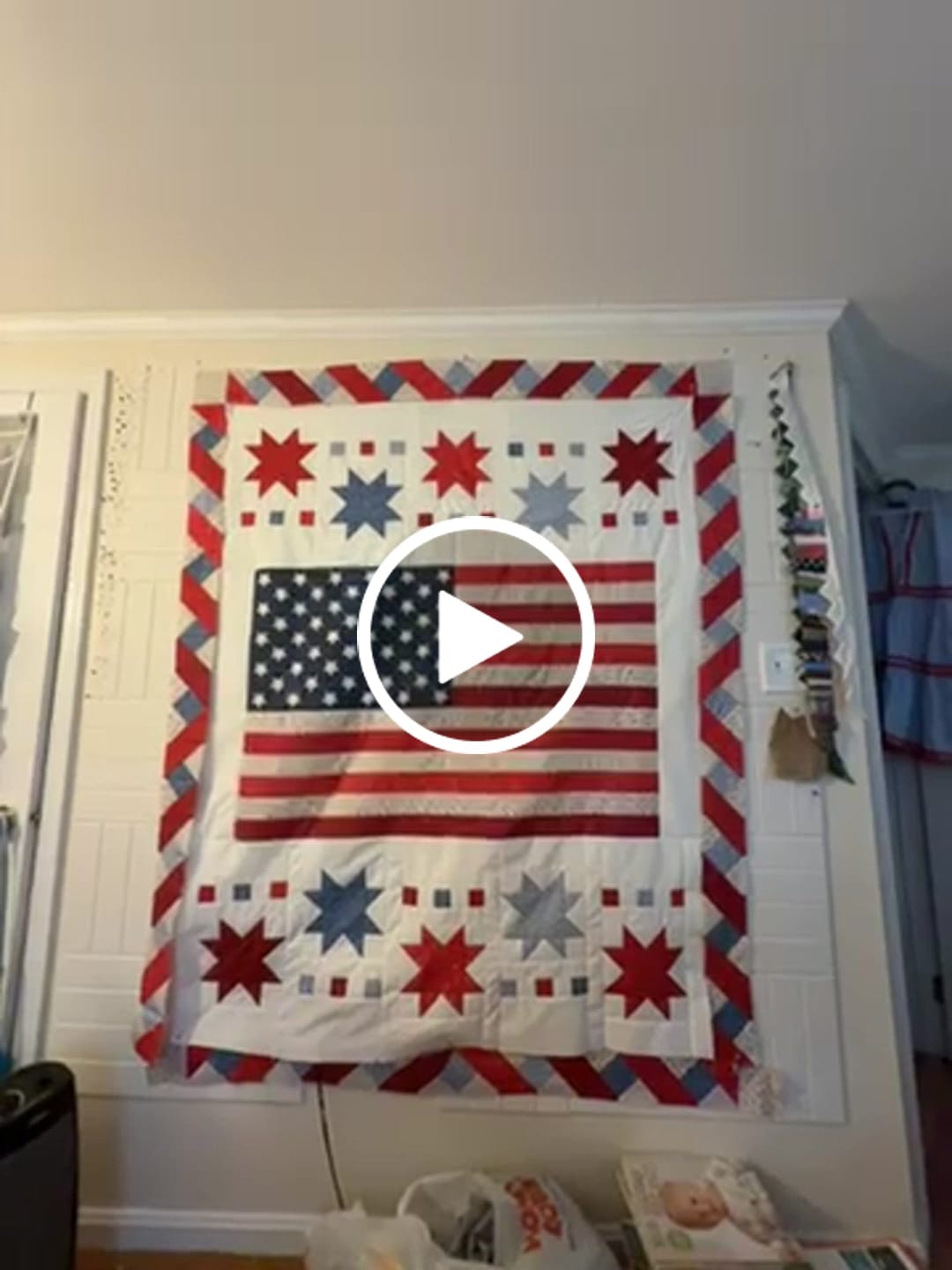 Customer video review of Freedom Song   Sew-Ready Quilt Kit Featuring Stunning New Red White and Blue Fabrics 61" X 75"