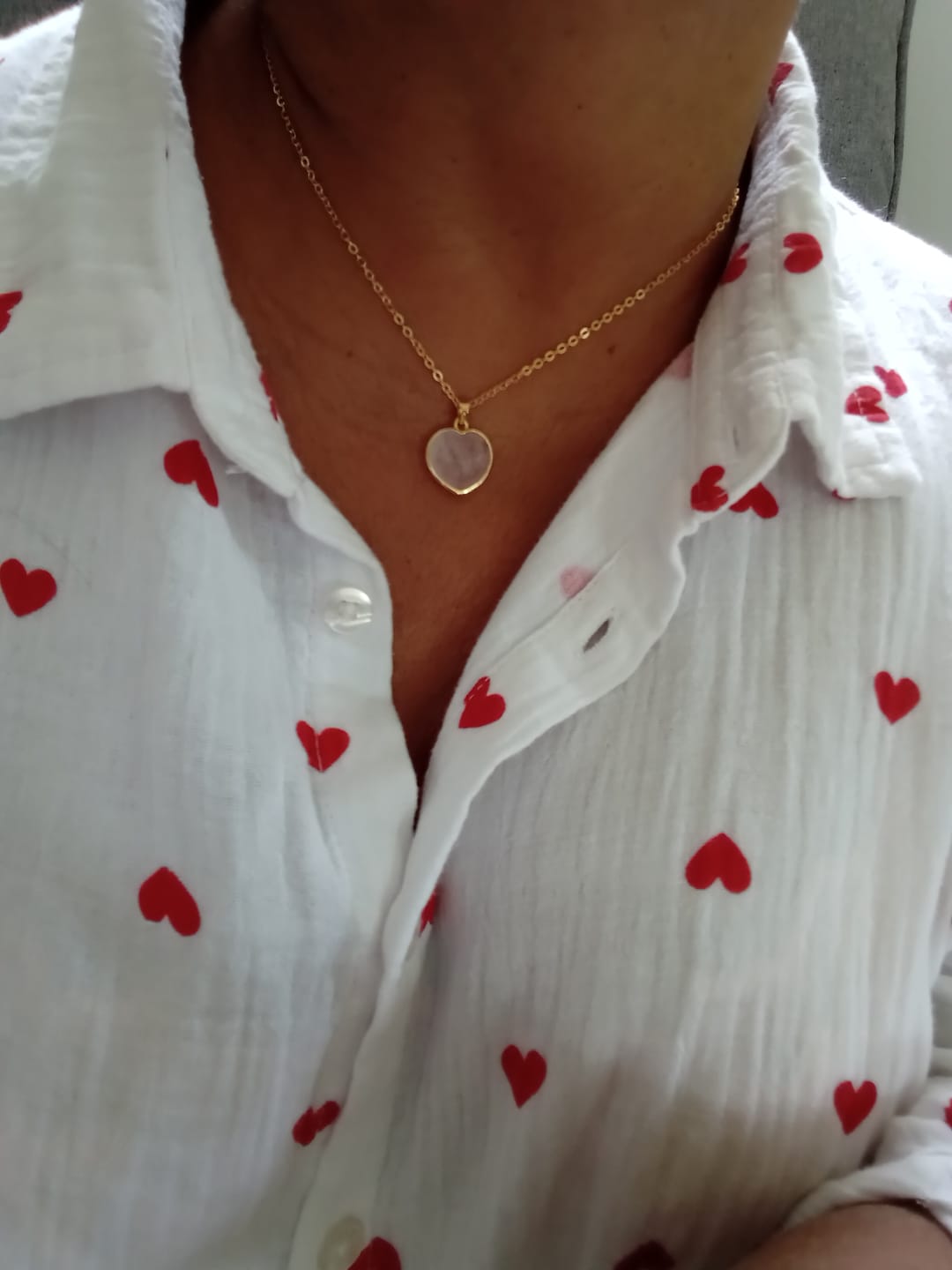 Customer photo review of Pendentif Coeur en Pierre Naturelle