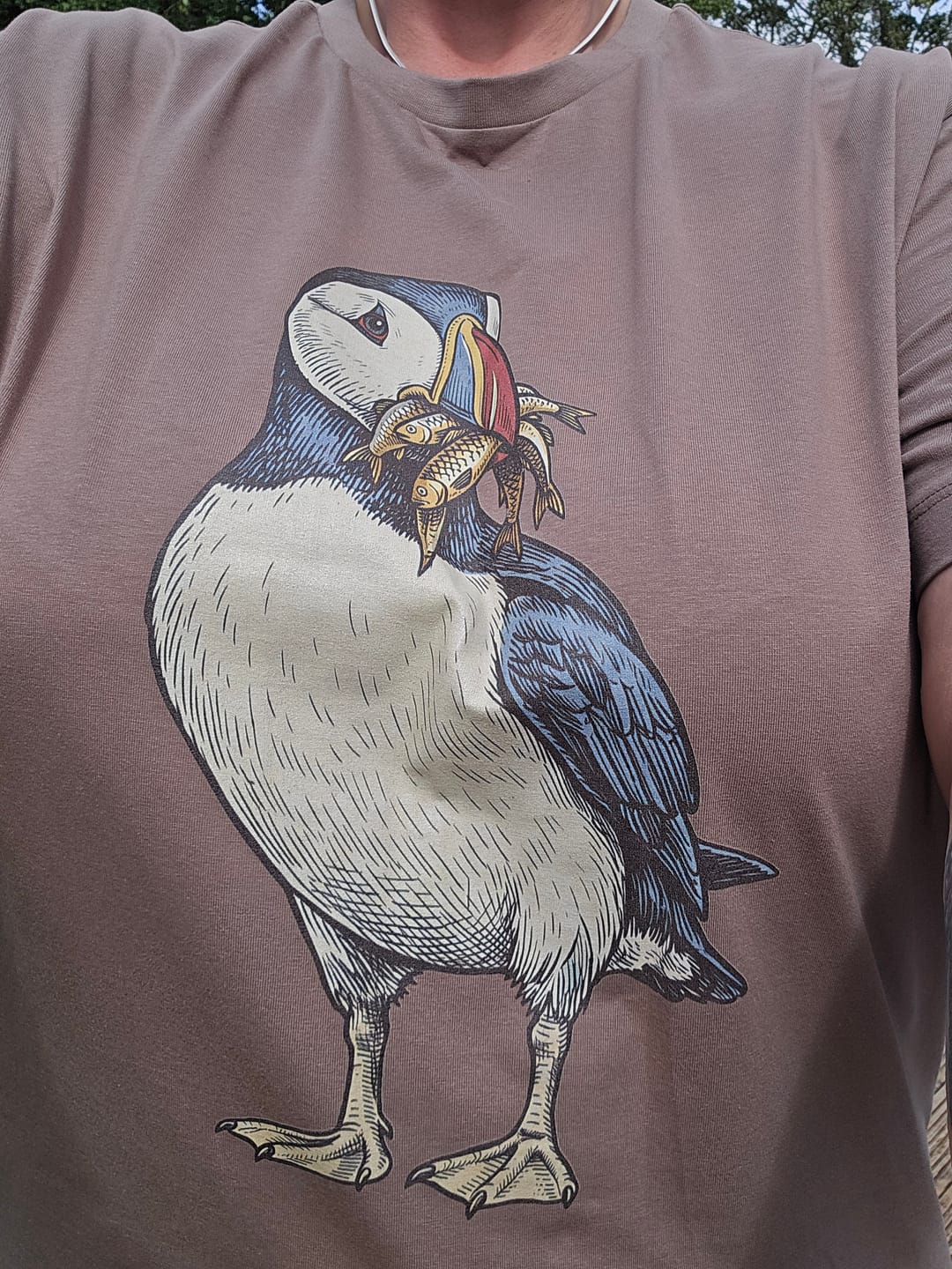 Customer photo review of Puffin And Fish 12 T-Shirt