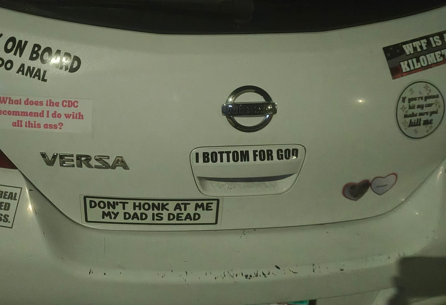 Customer photo review of I BOTTOM FOR GOD BUMPER STICKER