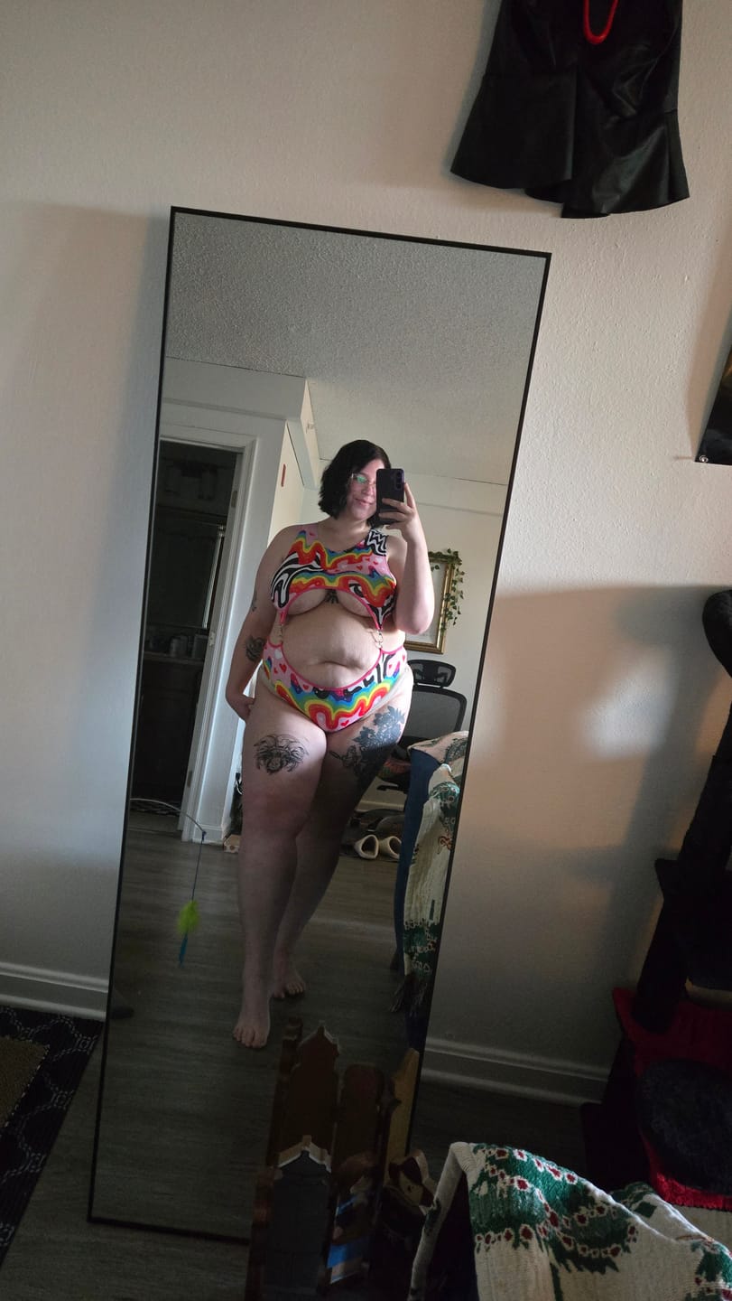 Customer photo review of Melty Love Two Piece Cut Out Bodysuit