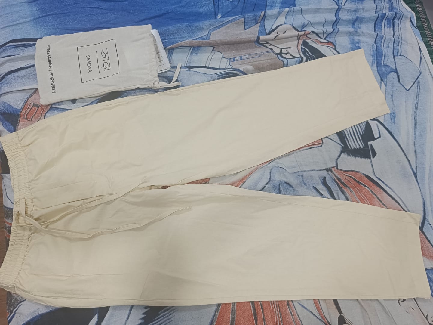 Customer photo review of Men Beige Cotton Pant