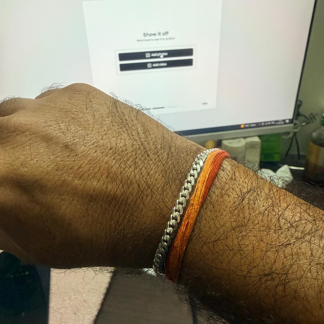 Customer photo review of Silver Trooper Bracelet For Him