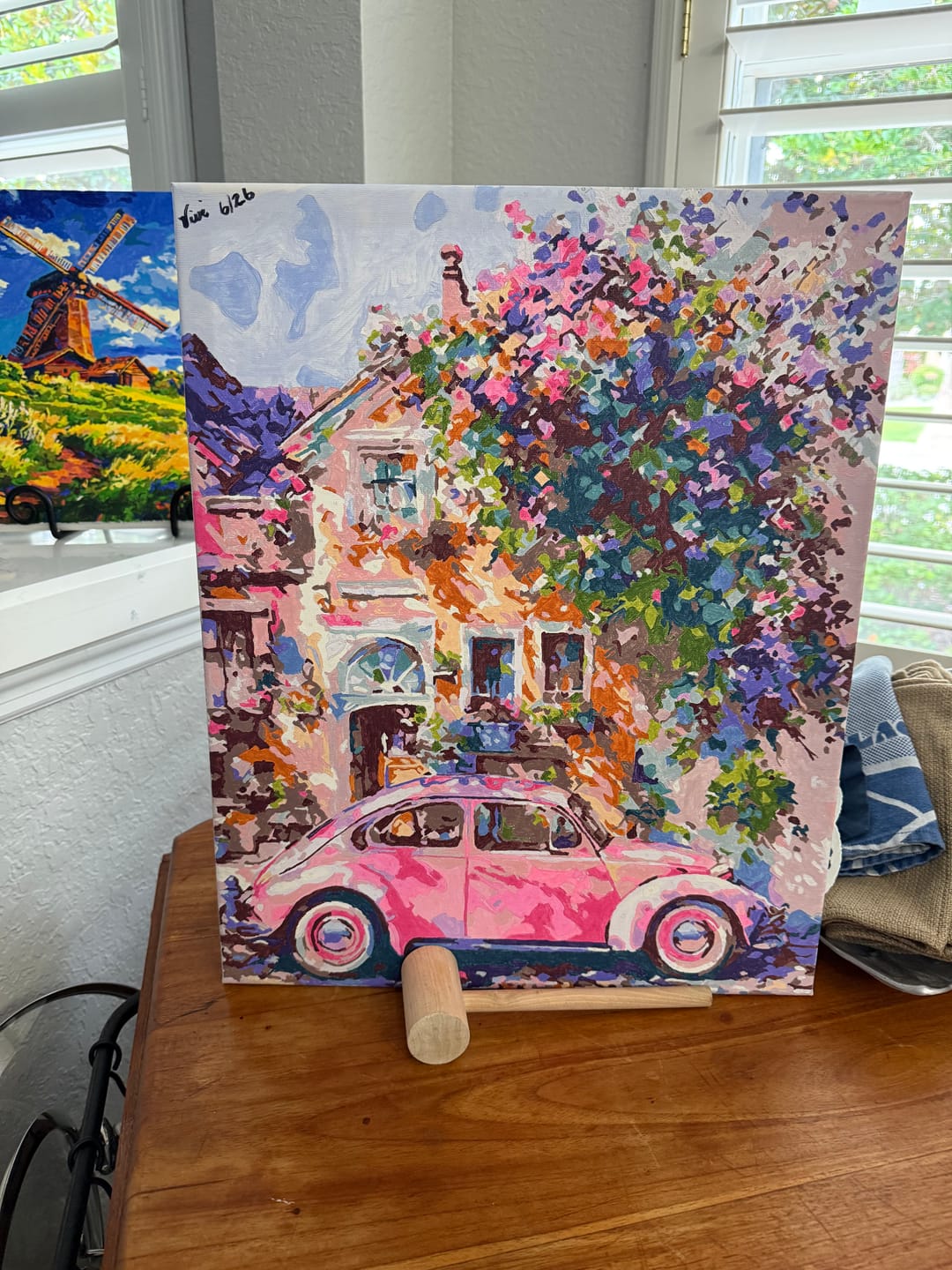 Customer photo review of Vintage Car Cottage Paint By Numbers Kit