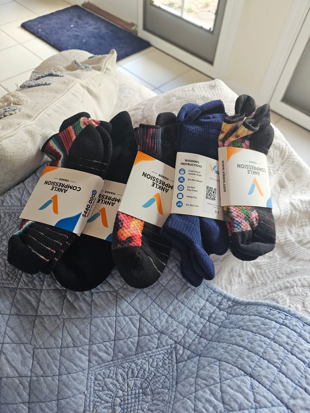 Customer photo review of Black Ankle Compression Socks