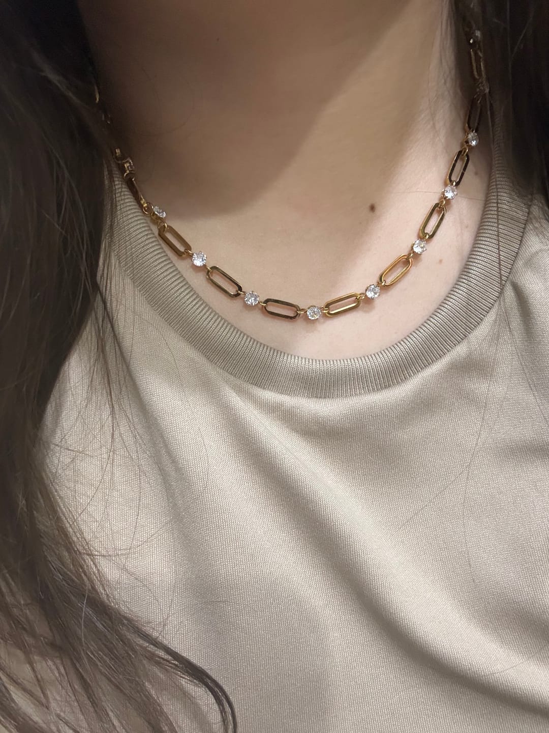 Customer photo review of Colar de Elos Glamour Banhado em Ouro 18k