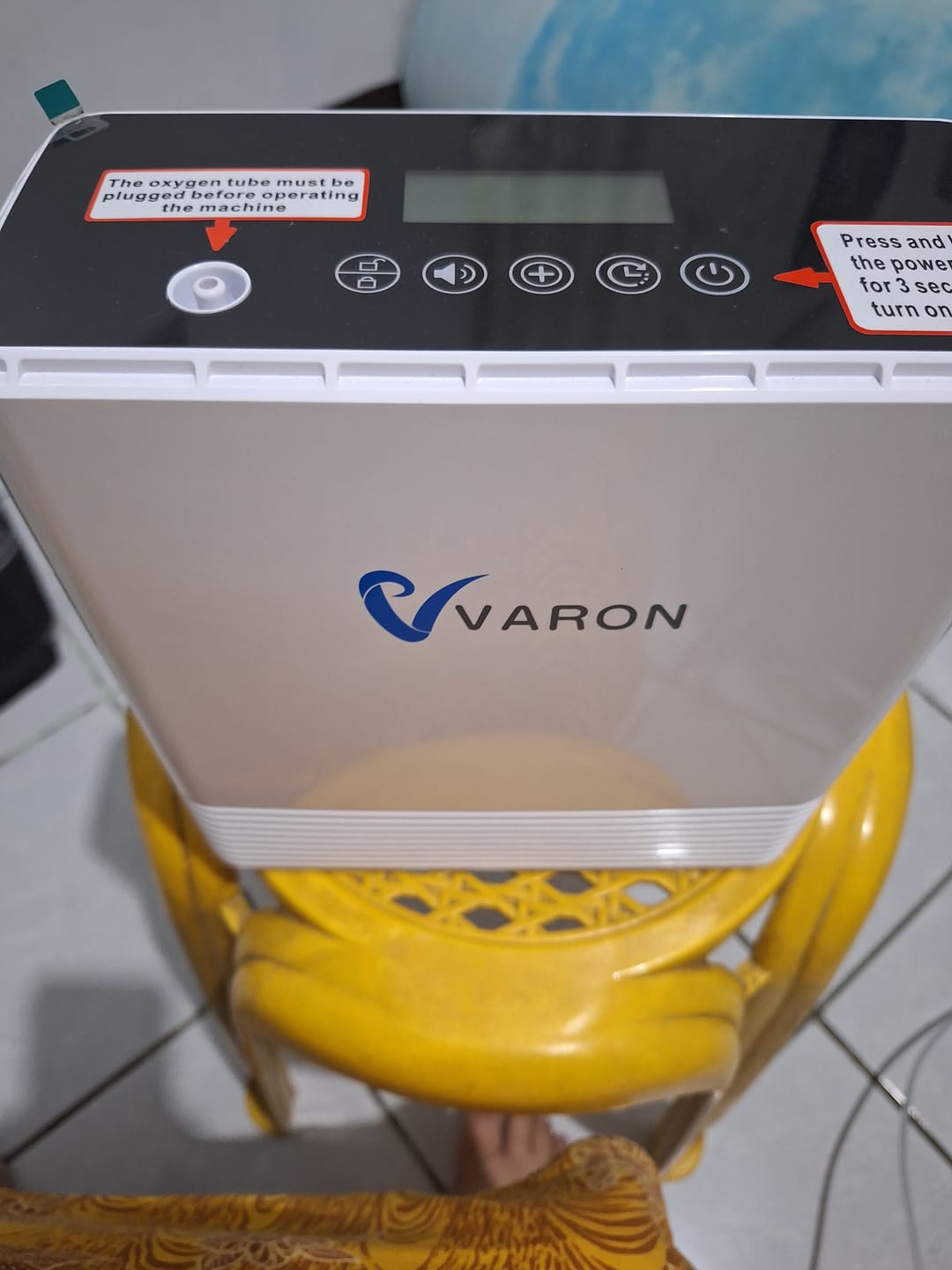 Customer photo review of VARON 1-6L Continuous Flow Portable Oxygen Concentrator VP-6