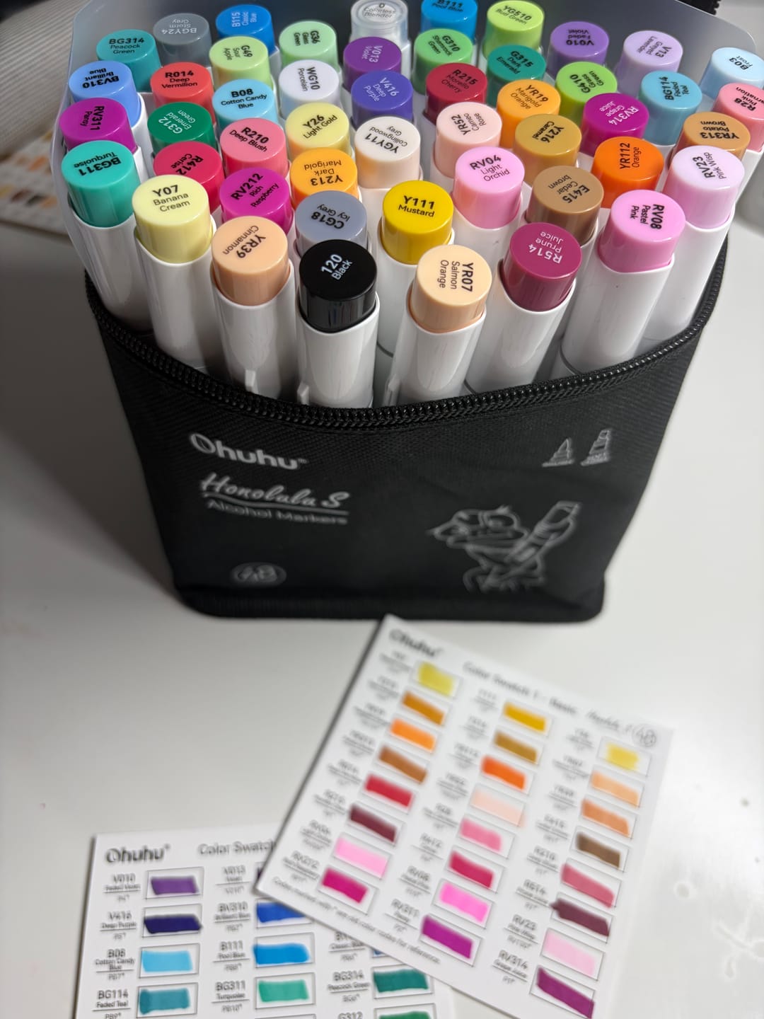Customer photo review of Ohuhu Honolulu S 48 Colors Dual Soft Tips Alcohol Art Markers, Brush & Soft Chisel