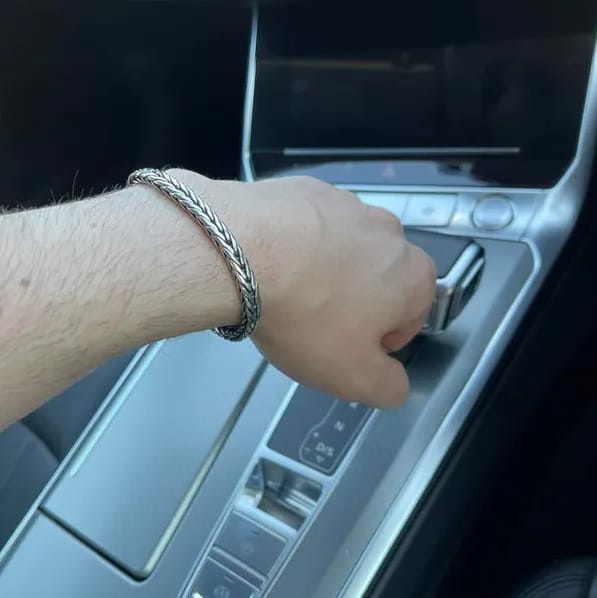 Customer photo review of Sterling Silver Braided Chain Bracelet