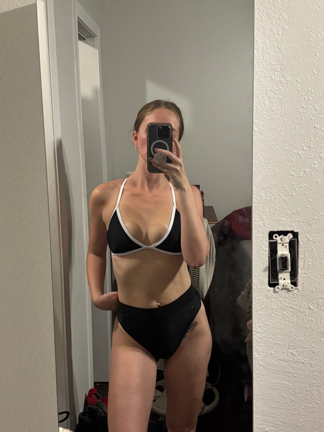 Customer photo review of LILY Black & White Minimal Triangle Top