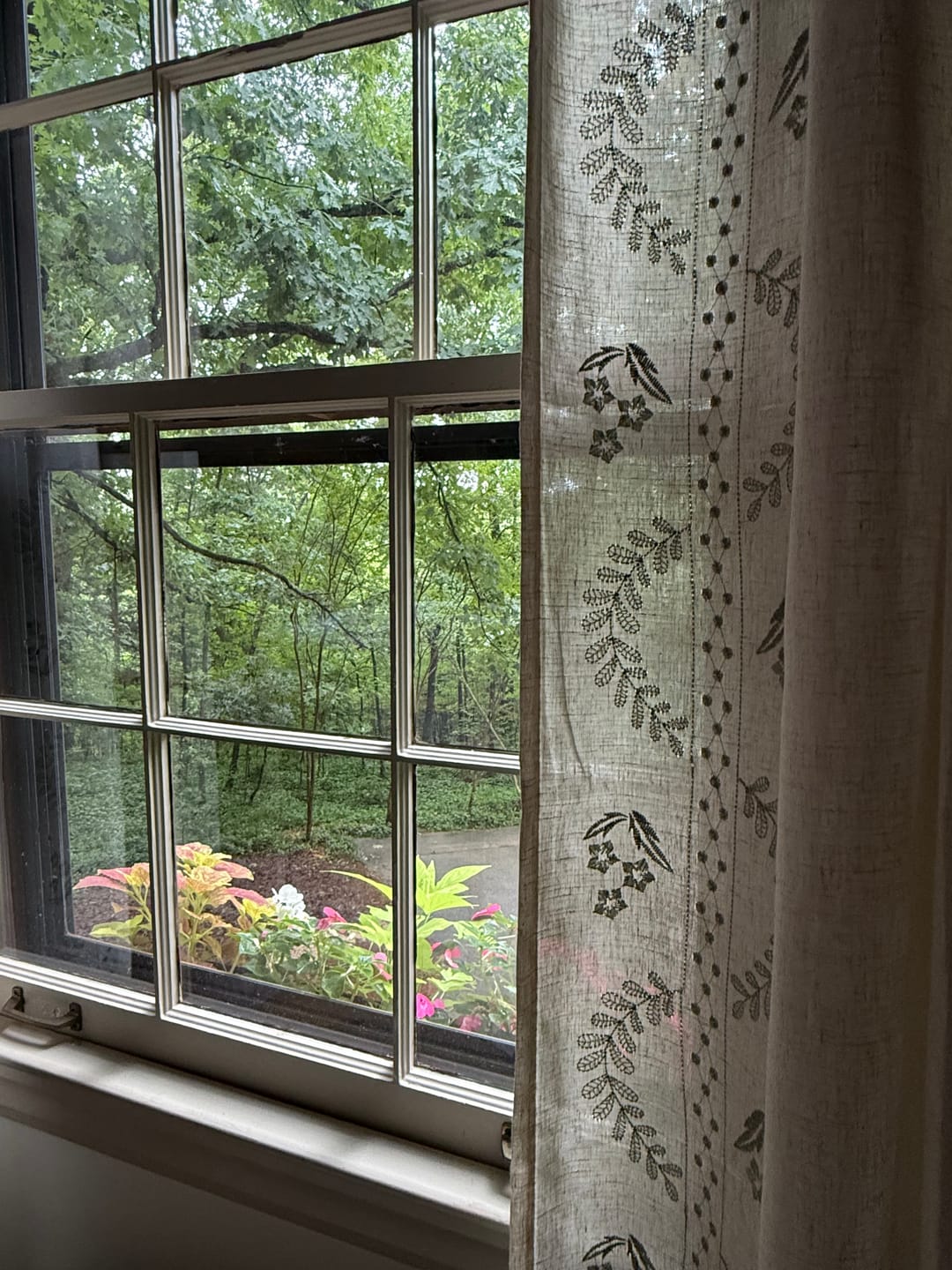Customer photo review of Embroidered Vine Floral Linen Curtains
