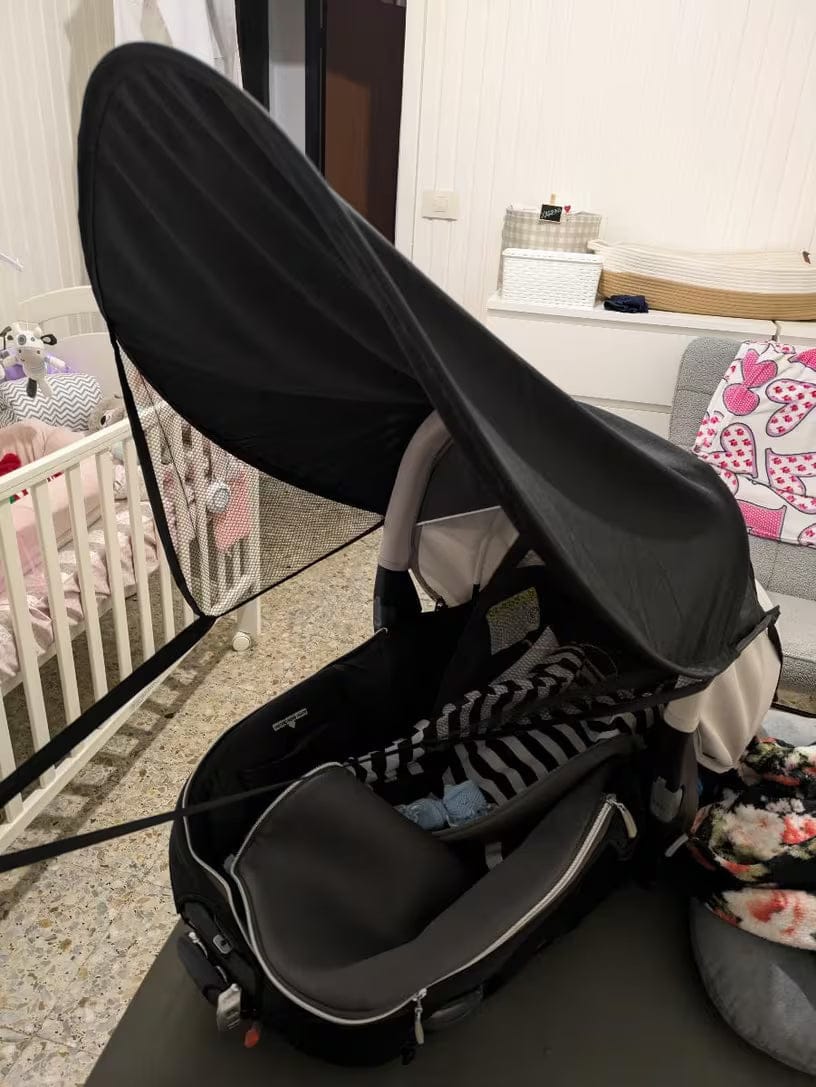 Customer photo review of Sonnenschutz Kinderwagen | Kühler Schatten unterwegs