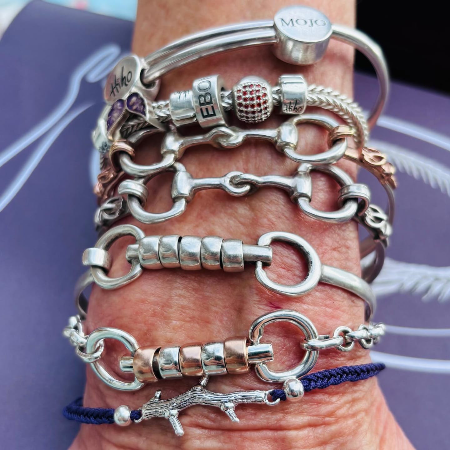 Customer photo review of Exclusive Sterling Silver Twig Friendship Bracelet