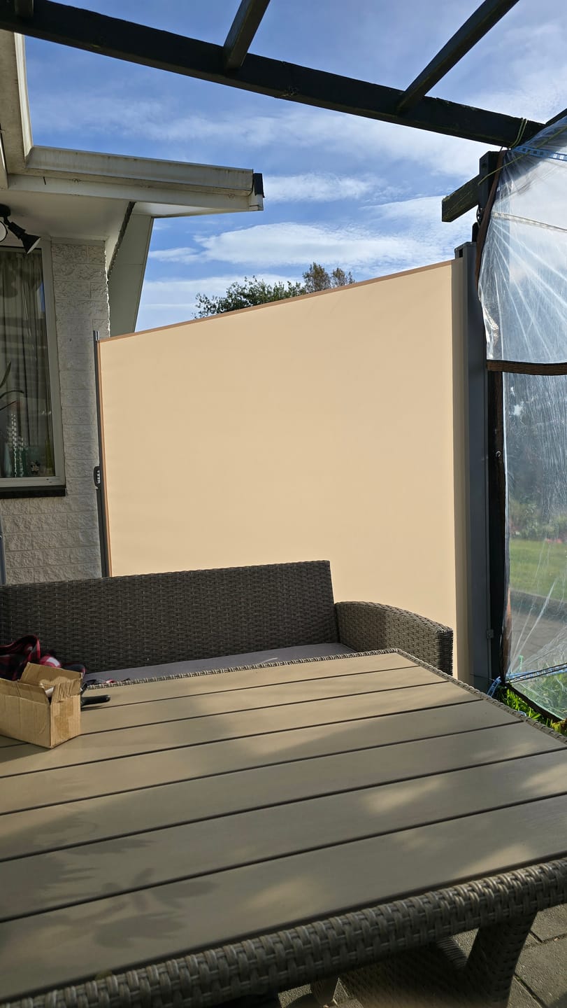 Customer photo review of Retractable Side Awning & Privacy Screen 1.8m X 3m