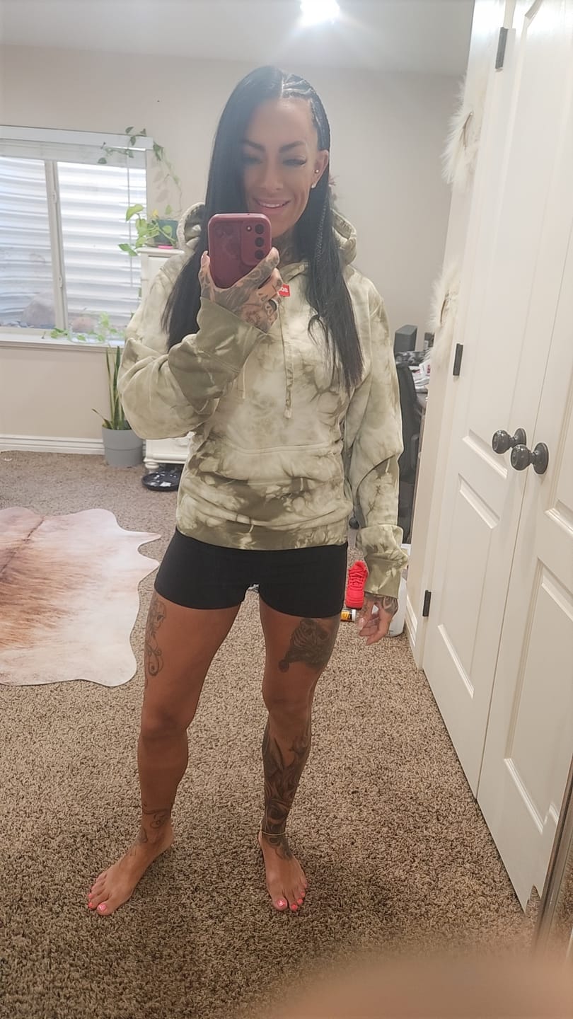 Customer photo review of 80Eighty® Tie Dye Olive Hoodie