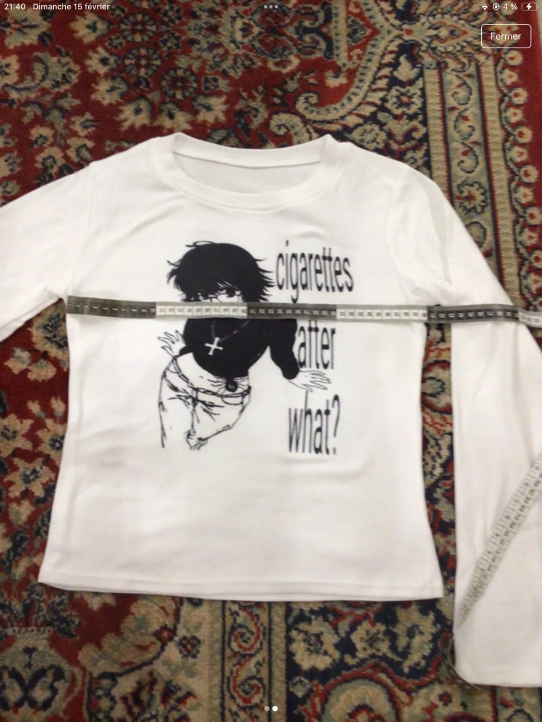 Customer photo review of Cigarettes T-shirt