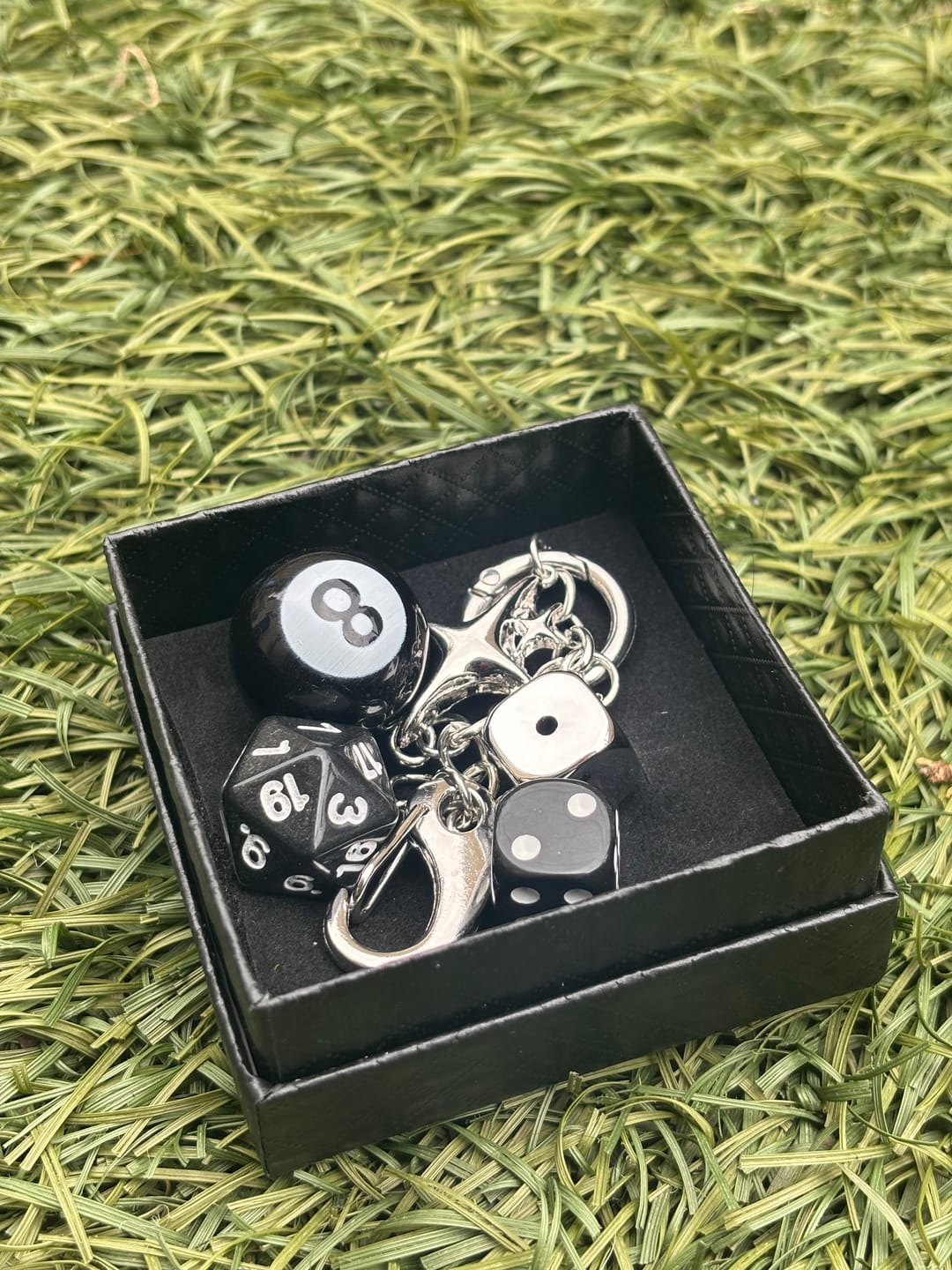 Customer photo review of Dice Charm Keychain