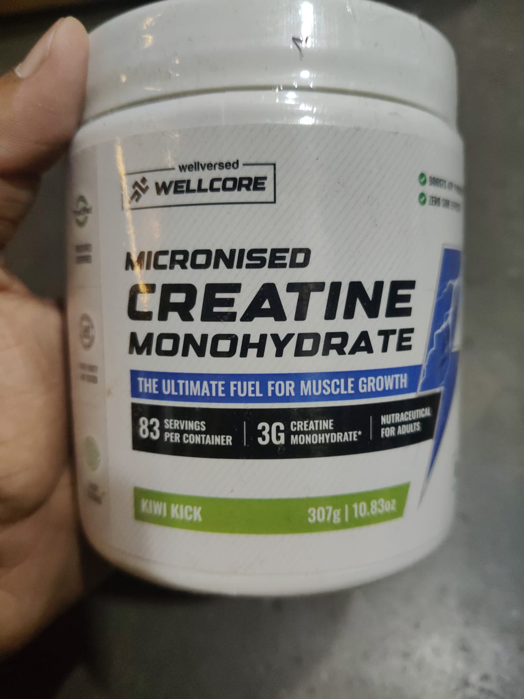 Customer photo review of Wellcore - Pure Micronised Creatine Monohydrate | Kiwi Kick (307g, 83 servings)