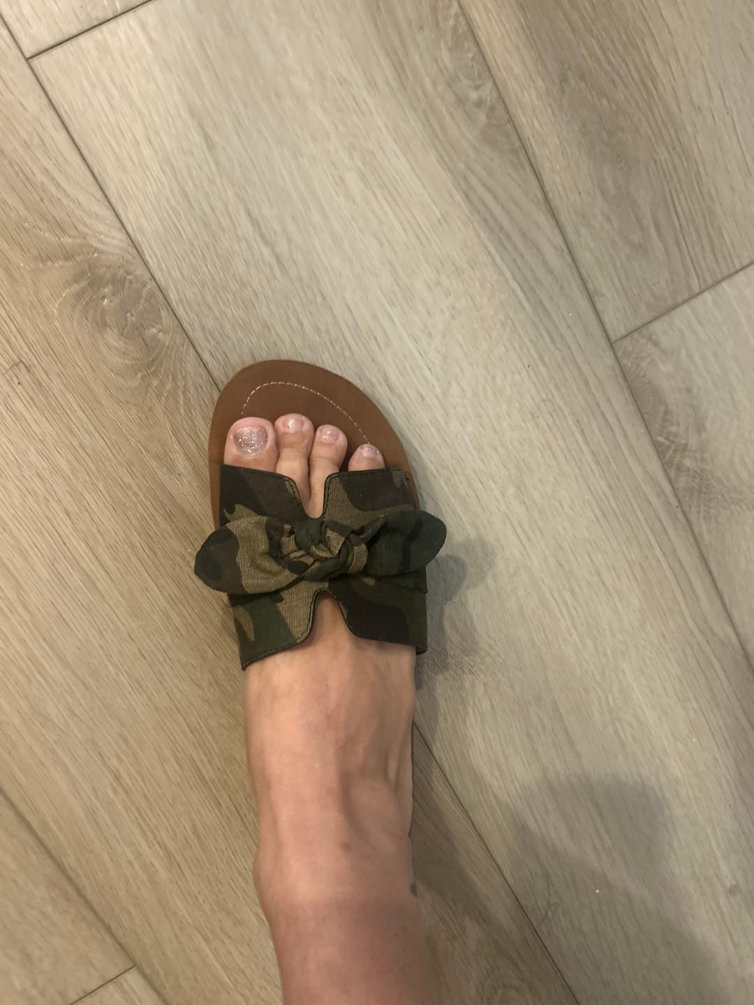 Customer photo review of Corky's Camo Too Cute Sandals