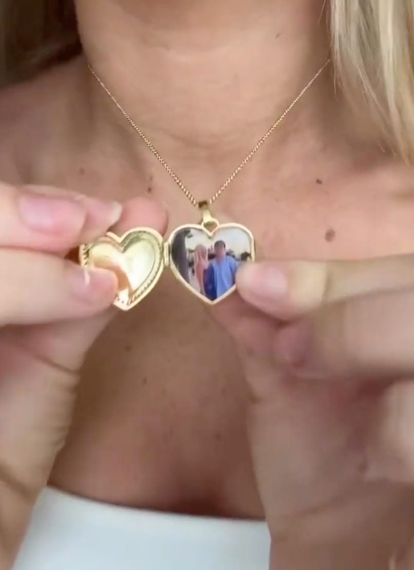 Customer photo review of Custom Photo Heart Locket Necklace