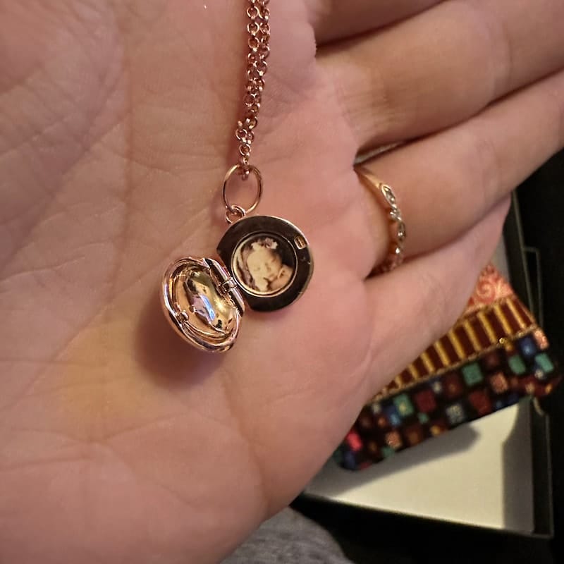 Customer photo review of Custom Photo Locket Necklace