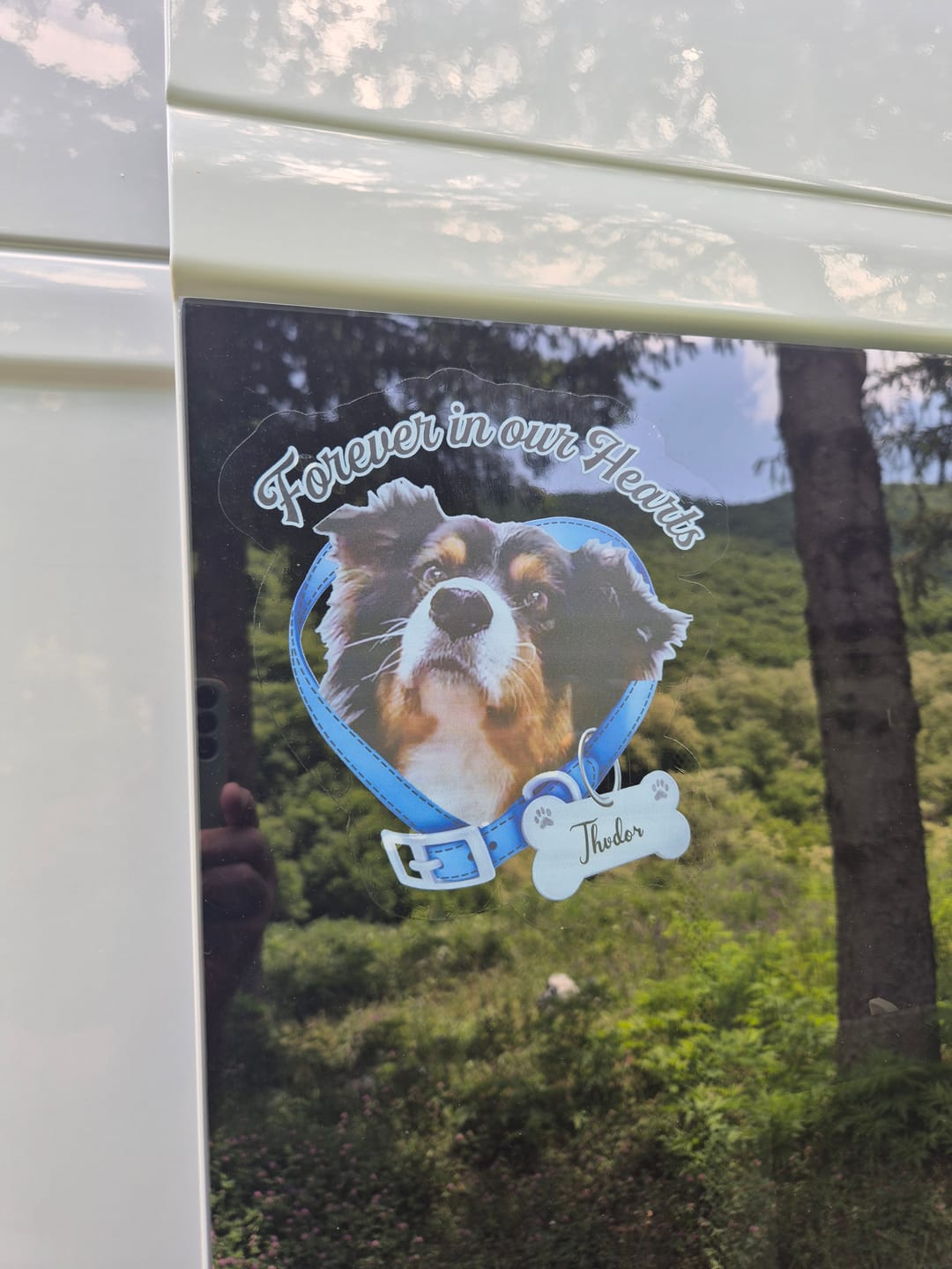 Customer photo review of Custom Photo Forever In My Heart Memorial Car Window Decal Sticker