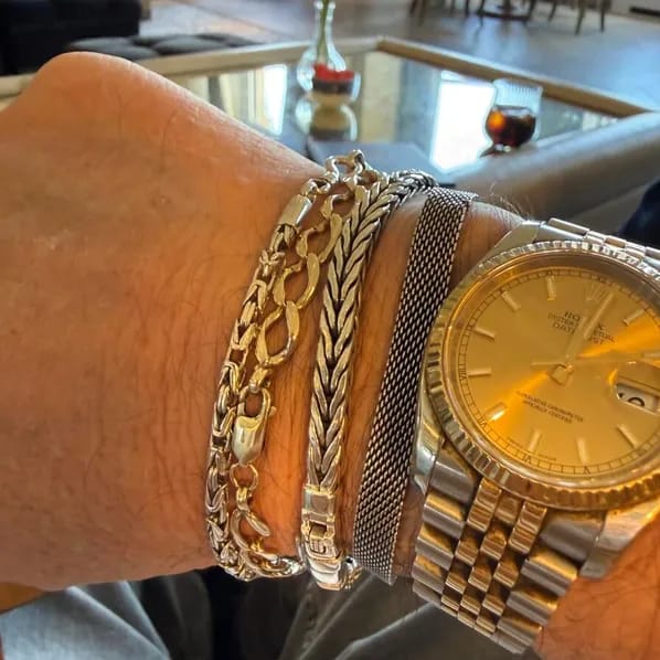 Customer photo review of Sterling Silver Braided Chain Bracelet