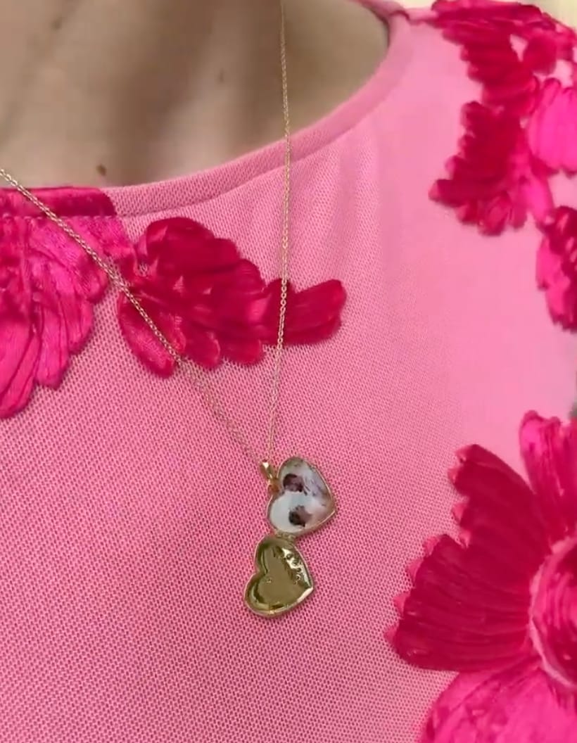 Customer photo review of Custom Photo Heart Locket Necklace