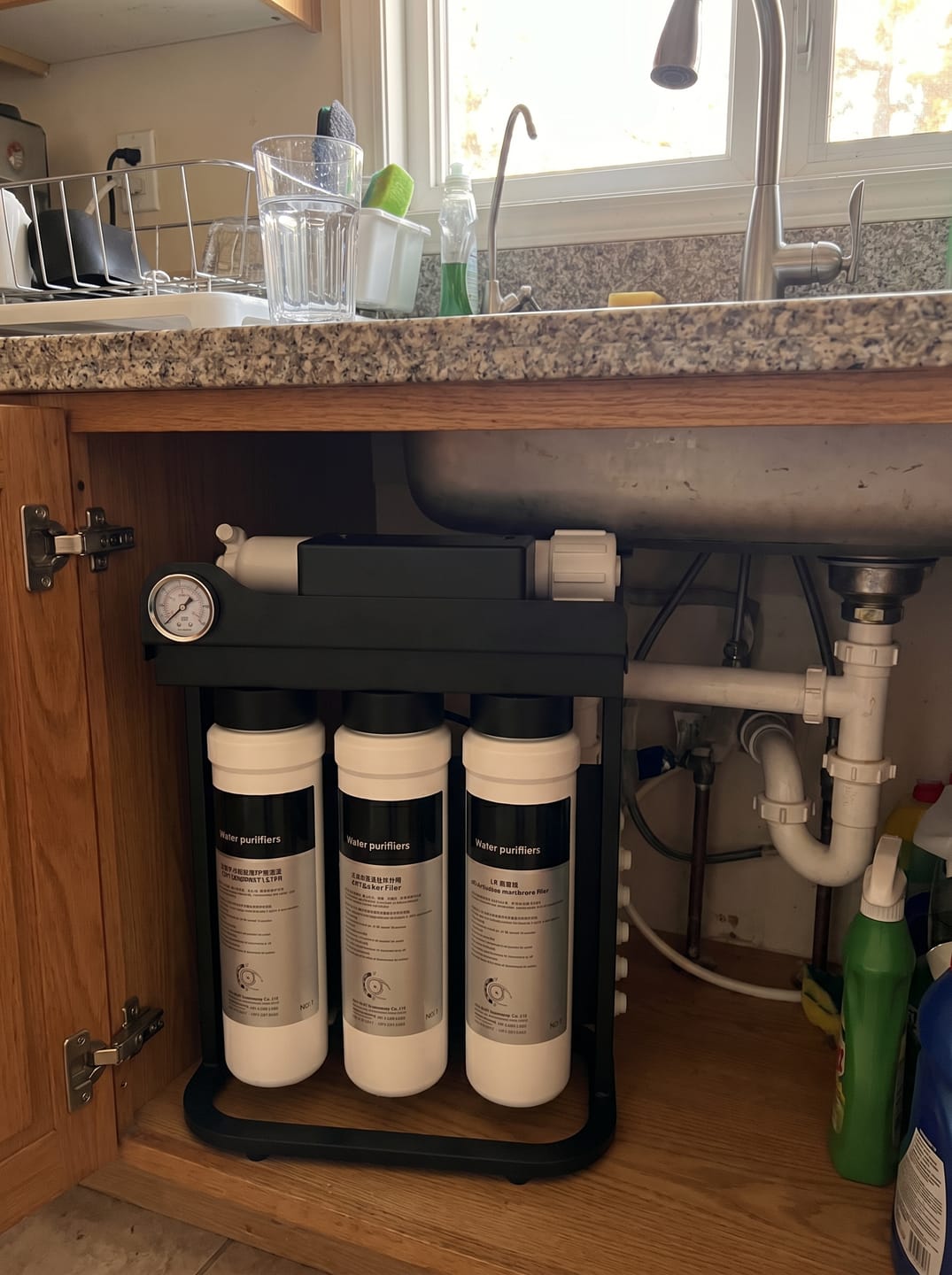 Customer photo review of RO100 Under Sink Reverse Osmosis System Dual Outlet Low Waste