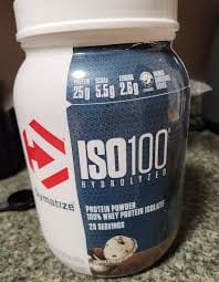 Customer photo review of Dymatize ISO 100 Whey Protein Isolate Cookies & Cream 5 lbs