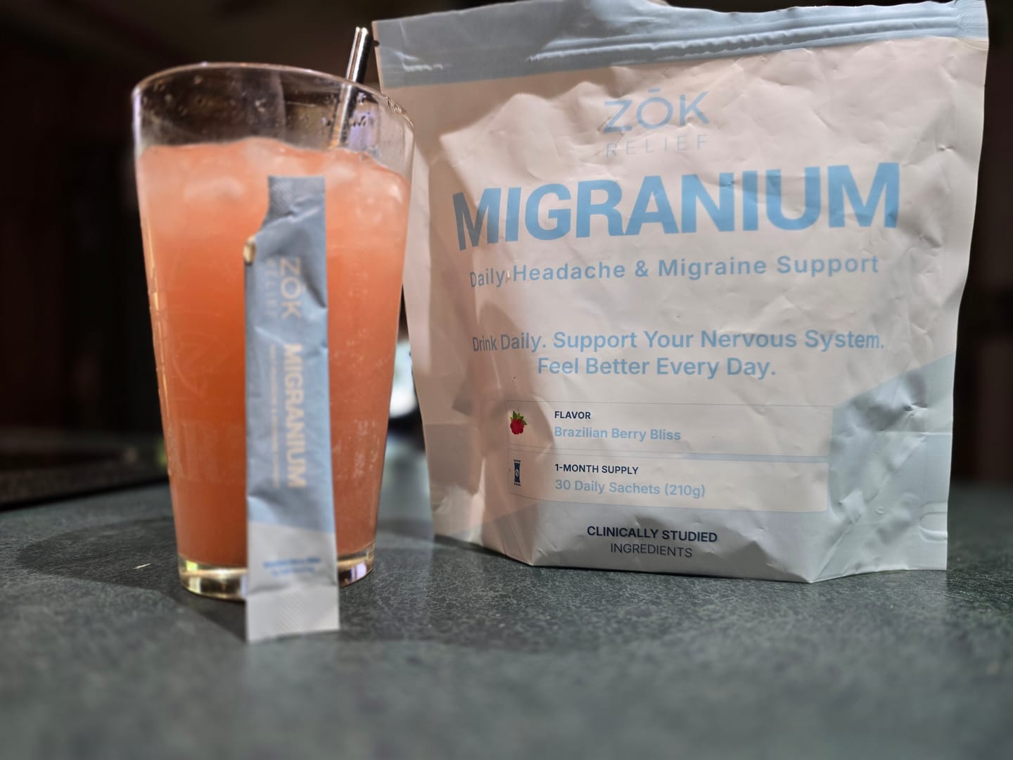 Customer photo review of Migranium Daily - World’s 1st Anti-Migraine Super Formula for Headaches + Brain Fog + Stress