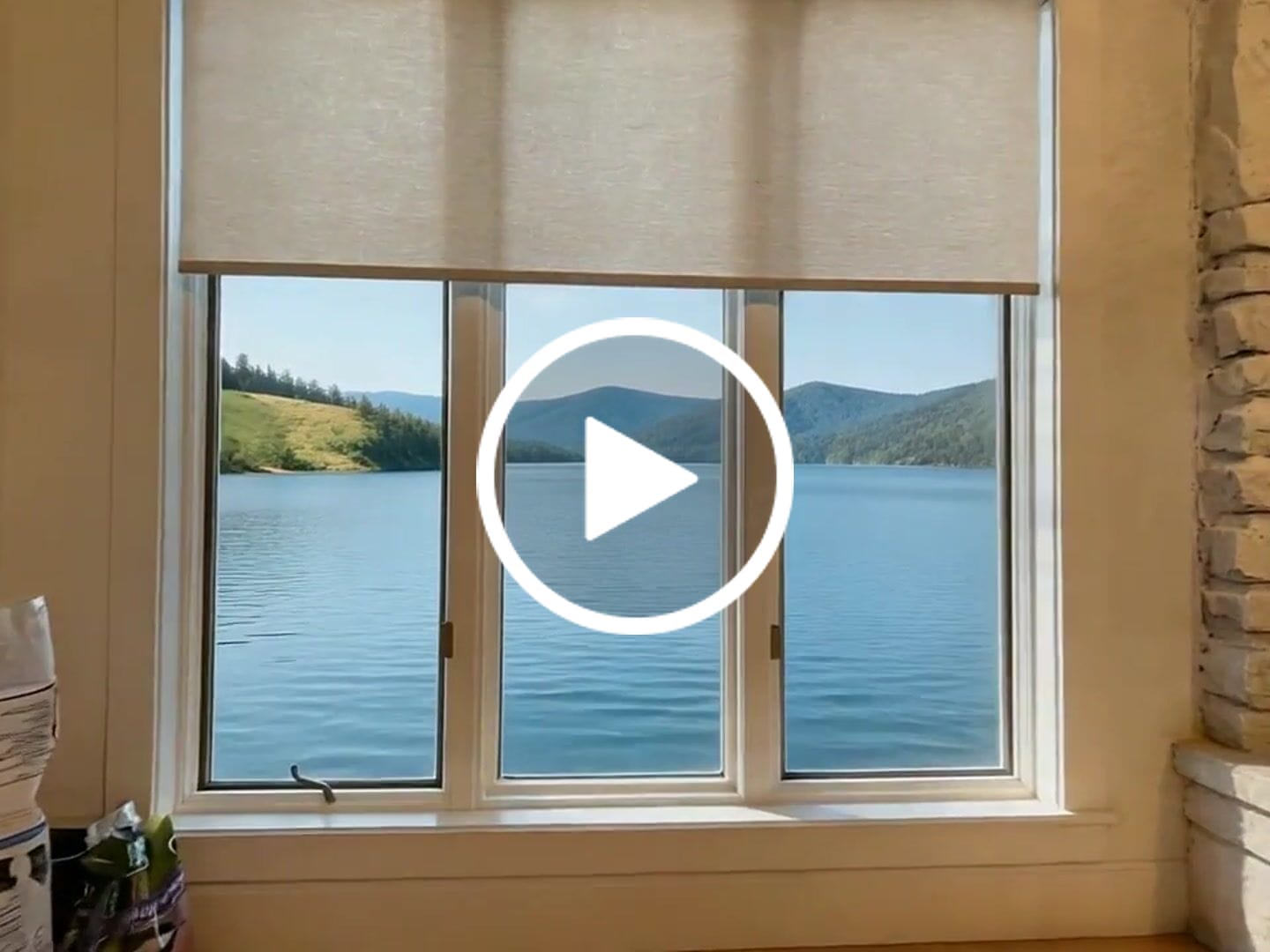 Customer video review of Smart Motorized Light Filtering Roller Shades 70% Blackout Linen Translucent