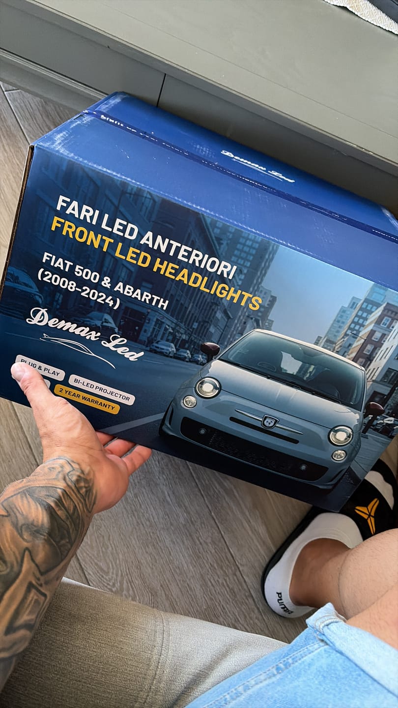 Customer photo review of Fari Full LED Anteriori Abarth & Fiat 500 (2008–2025)
