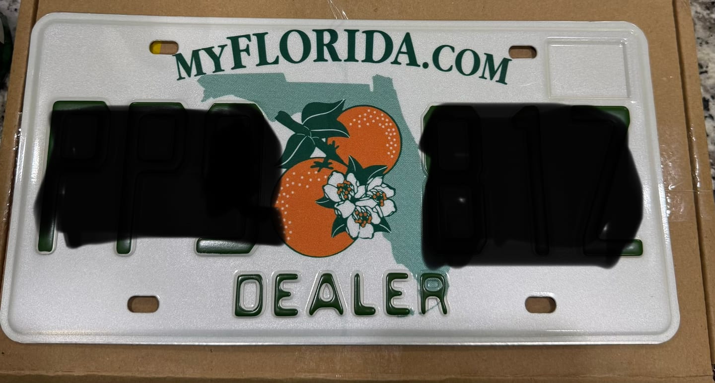 Customer photo review of 2019-2025 FLORIDA LICENSE PLATE - DEALER 12x6