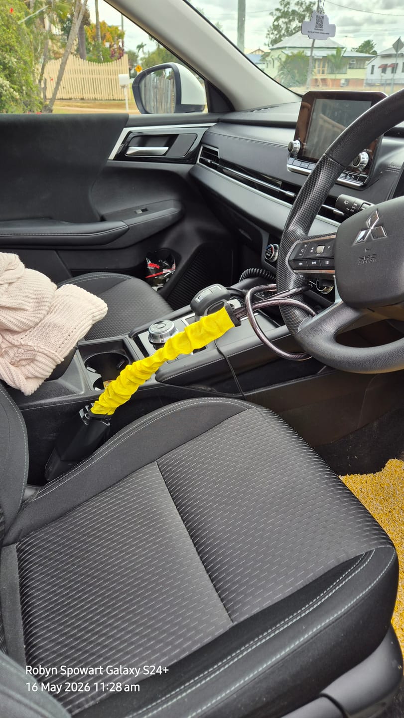 Customer photo review of Lock'd Car Defender — Visible Protection That Thieves Can't Ignore