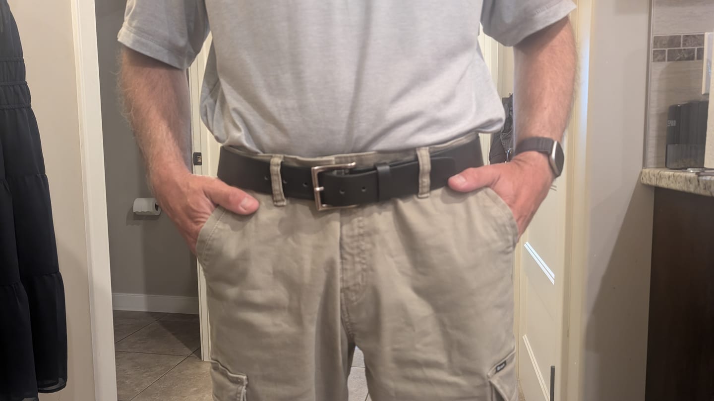 Customer photo review of The Long Haul Belt - Classic Black 100% Full-Grain Leather Belt