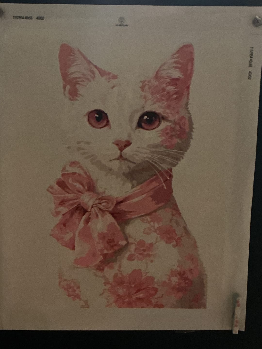 Customer photo review of Delft Pink Cat | Paint by Number