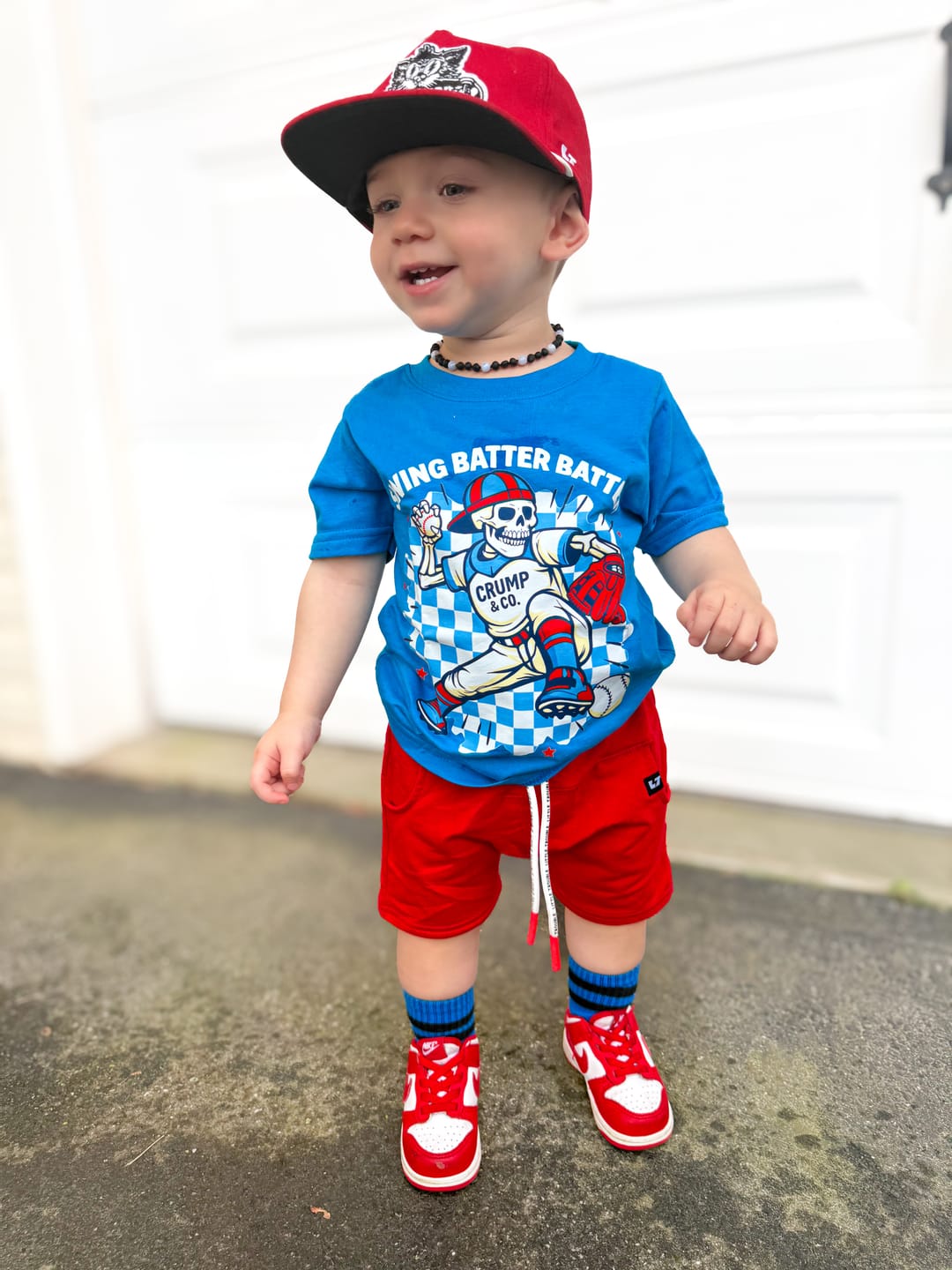 Customer photo review of Swing Batter Swing | Colbalt Blue T-Shirt
