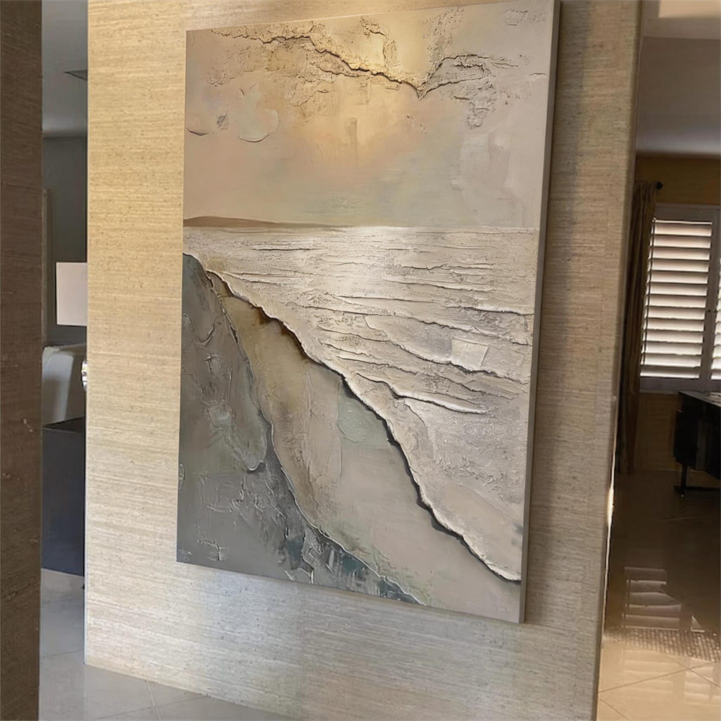 Customer photo review of Ocean And Sky Abstract Textured Wall Art #OS075