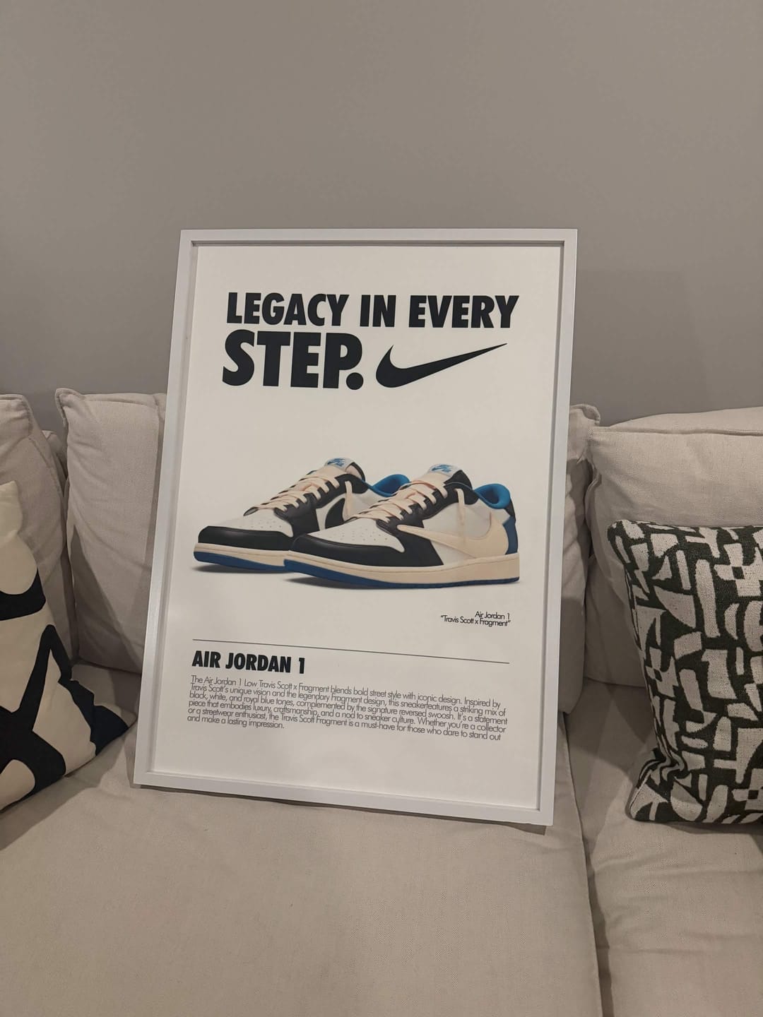 Customer photo review of Travis Scott Fragment Sneaker Poster