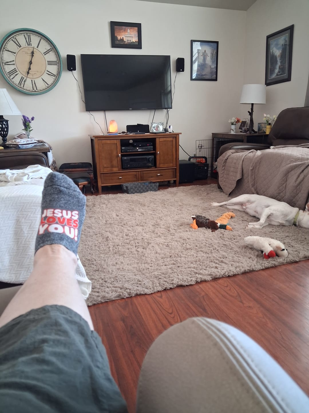 Customer photo review of Jesus Loves You No-Shows - Faith-Inspired Socks