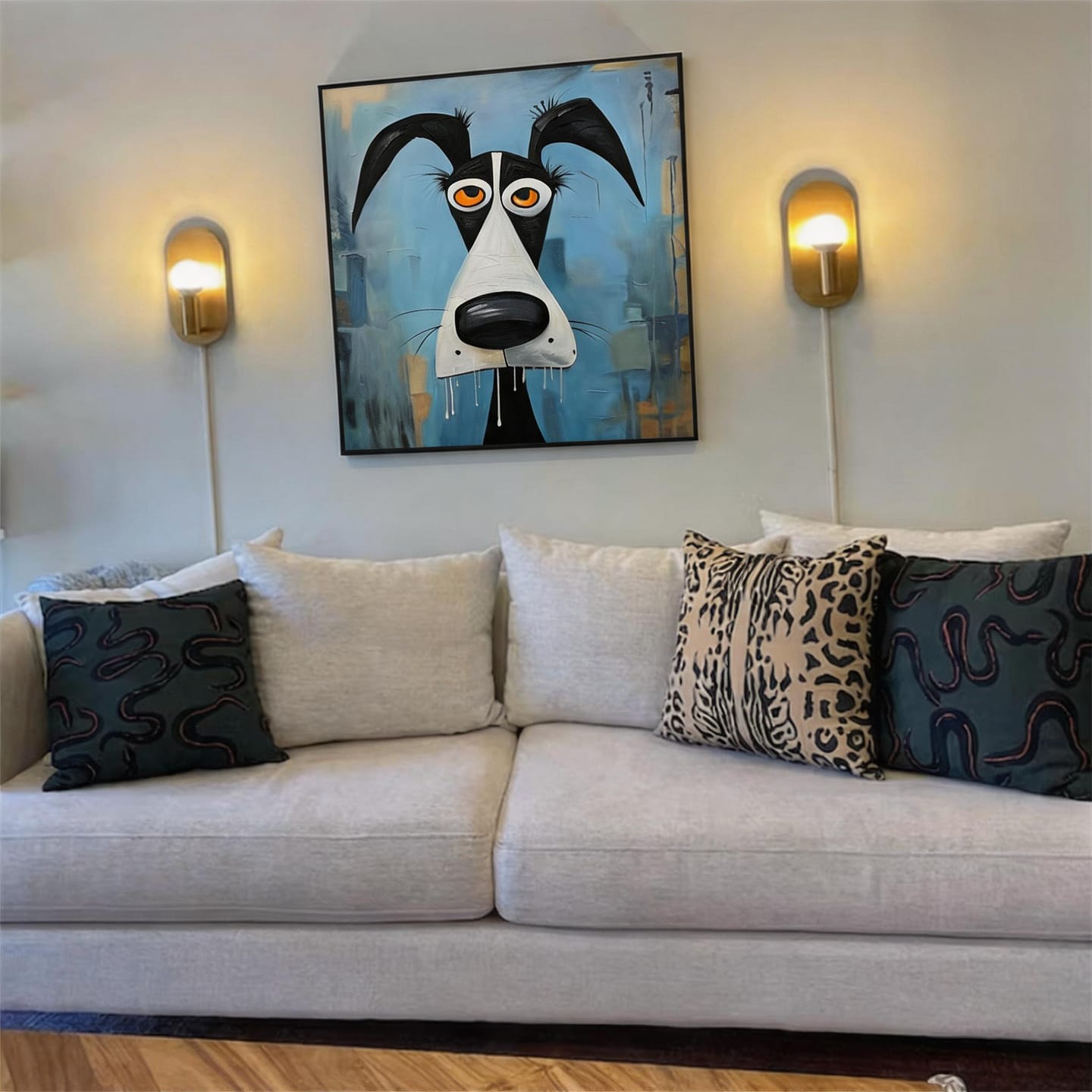 Customer photo review of Abstract Animal Dog Wall Art #AC070