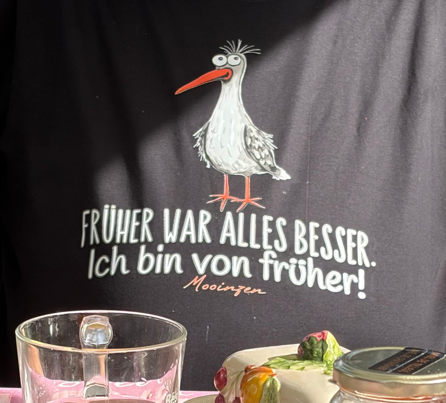 Customer photo review of Ich Bin In Rente Ente · Unisex Premium Bio T-Shirt